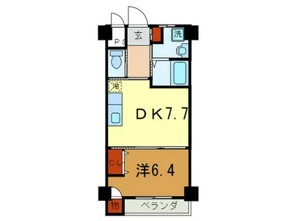 夢野アパ-トメント(1DK/4階)の間取り写真