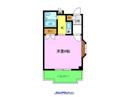 新栄プロパティー北野田(1K/3階)の間取り写真