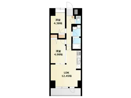 ミリアビタNO.42(2LDK/2階)の間取り写真