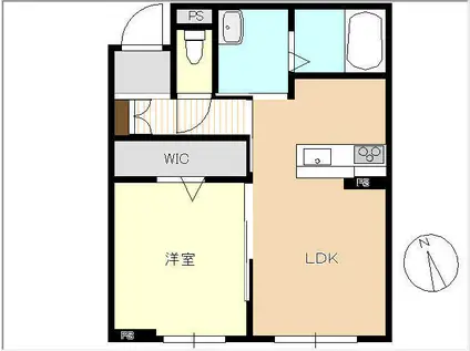 ベルフルール(1LDK/1階)の間取り写真
