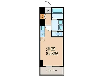 ベルク烏丸(ワンルーム/3階)の間取り写真