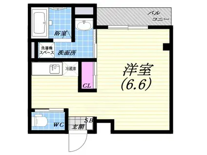 グランエクラ加島Ⅰ(1K/2階)の間取り写真