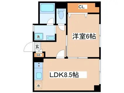 アメニティハウス110(1LDK/2階)の間取り写真