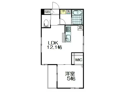 サンパレス阿佐谷(1LDK/1階)の間取り写真