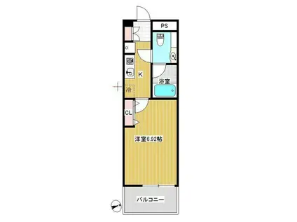 ヴィアコート クレ(1K/8階)の間取り写真