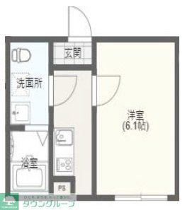飯能市栄町アパート(1K/1階)の間取り写真