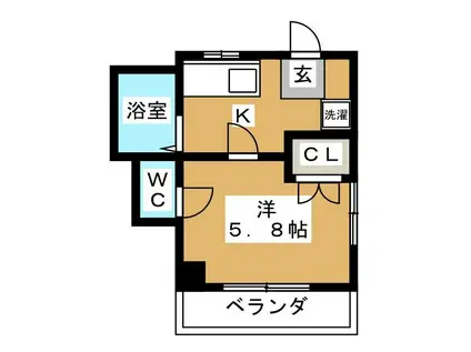 メゾンコスモス(1K/1階)の間取り写真