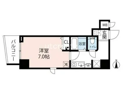 ラナップスクエア阿波座(1K/11階)の間取り写真
