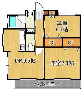 T-FLAT58(2DK/3階)の間取り写真