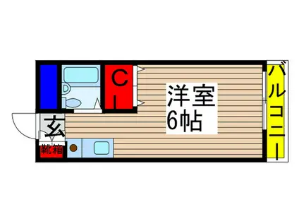 チェリーウェル(ワンルーム/1階)の間取り写真