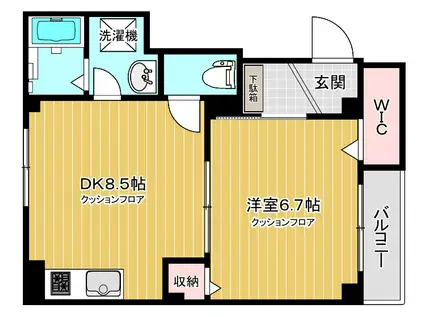 リビオン新丸子(1DK/1階)の間取り写真