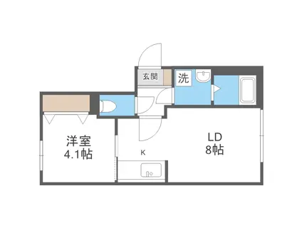 ヴィラフェリーチェ南郷(1LDK/3階)の間取り写真