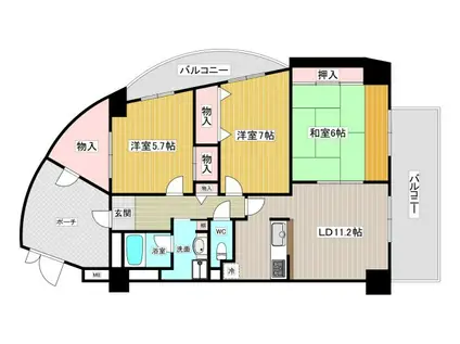 プリマヴェーラ(3LDK/4階)の間取り写真