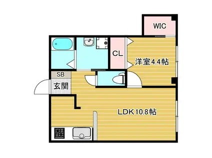 イルマーレ壱番館(1LDK/3階)の間取り写真
