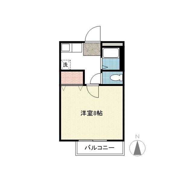 ヴァンベール八事(1K/2階)の間取り写真