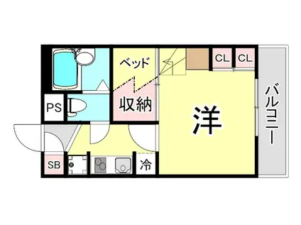 レオパレス 北夙川フラット(1K/2階)の間取り写真