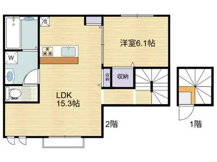 エルシオン狛江(1LDK/2階)の間取り写真