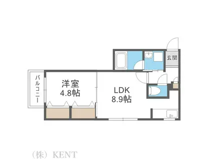 PRIMESQUARE KOTONI(1LDK/3階)の間取り写真