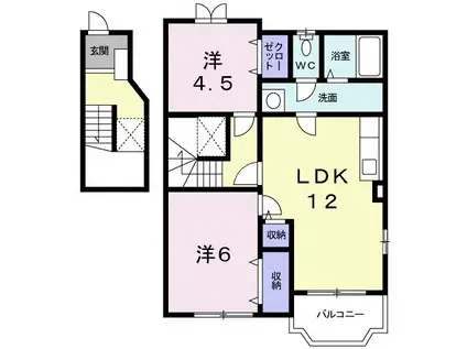 クラベ-ルC(2LDK/2階)の間取り写真