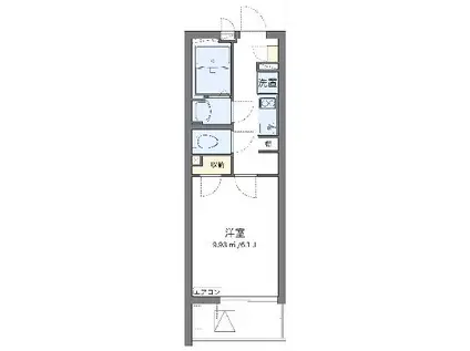 クレイノリバティ レジデンス(1K/4階)の間取り写真