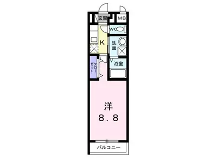 ブレーメンハウス(1K/2階)の間取り写真