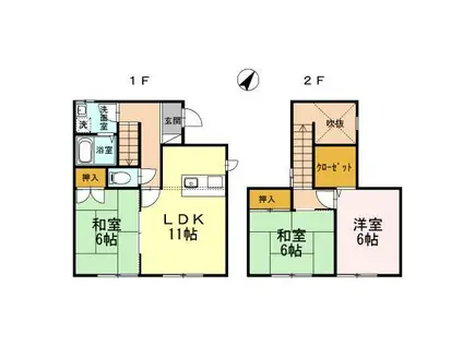 パレ・リュミエールI(3LDK/1階)の間取り写真