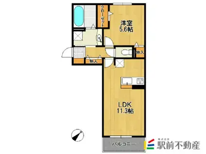 カーサステラII(1LDK/2階)の間取り写真