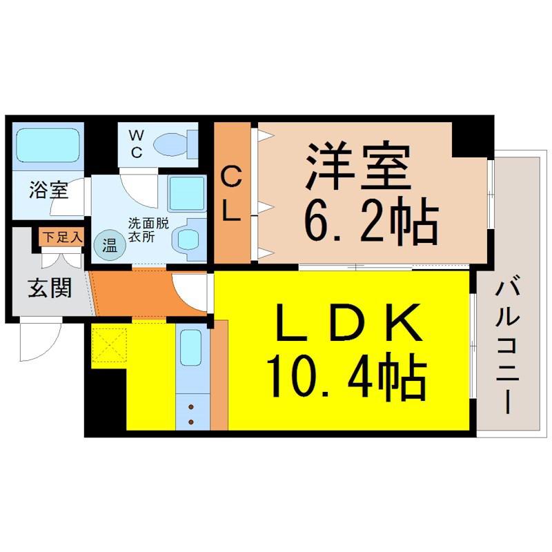 FS.幅下(1LDK/3階)の間取り写真