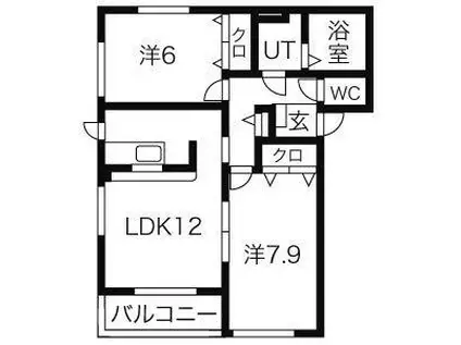 SAGE B(2LDK/1階)の間取り写真