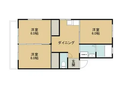 浅井ハイツ(3DK/2階)の間取り写真