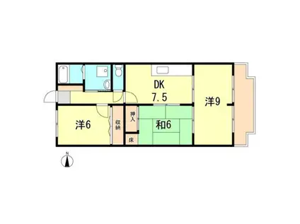 サンハイツ大畑(3DK/3階)の間取り写真