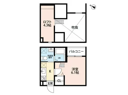 リッチモンド(1K/2階)の間取り写真