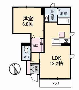 グラン・ノワ(1LDK/1階)の間取り写真