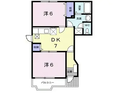 ボワ・カルティエI(2DK/1階)の間取り写真