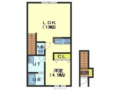 ASTI-R(1LDK/2階)の間取り写真