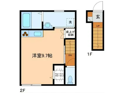 コンティニューHY(ワンルーム/2階)の間取り写真