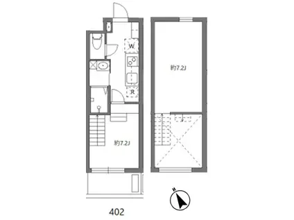 アリカ大森1(1DK/4階)の間取り写真