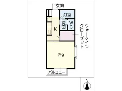 メゾン・ラポールJ棟(1K/1階)の間取り写真