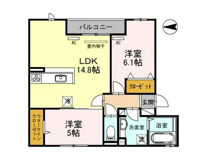 MI SOIR(2LDK/1階)の間取り写真