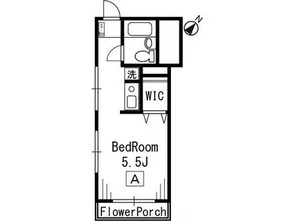 オーシャンヒルズ東山(ワンルーム/2階)の間取り写真