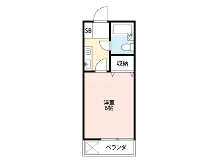 ジュネス狭山ヶ丘(1K/1階)の間取り写真