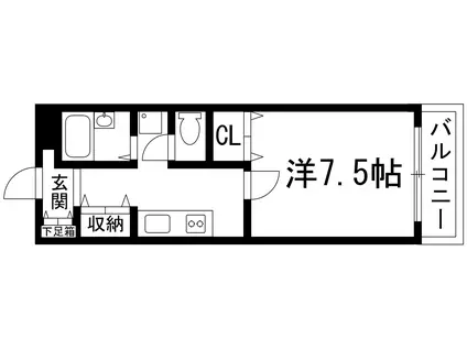スマート花屋敷(1K/2階)の間取り写真