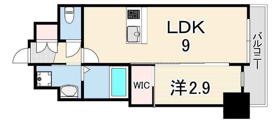 スワンズシティ神戸湊川2(1LDK/5階)の間取り写真