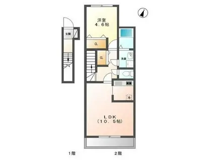 ファミーユFK(1LDK/1階)の間取り写真