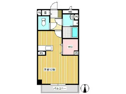 ジオ グランド ドエル(ワンルーム/2階)の間取り写真