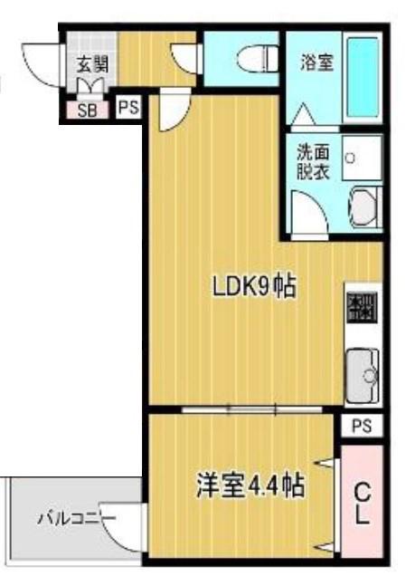 LINO久宝寺(1LDK/2階)の間取り写真