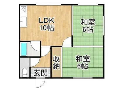 藤コーポラスA(2LDK/2階)の間取り写真