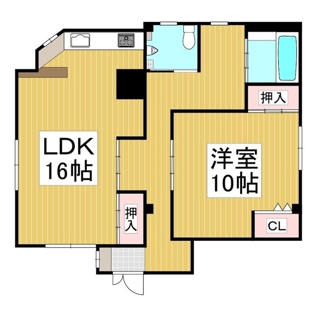 旧塩尻駅前ビル(1LDK/1階)の間取り写真