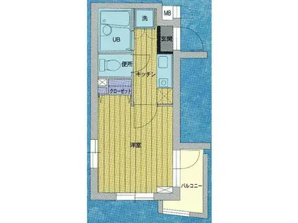 ロアール早稲田大学前(1K/5階)の間取り写真