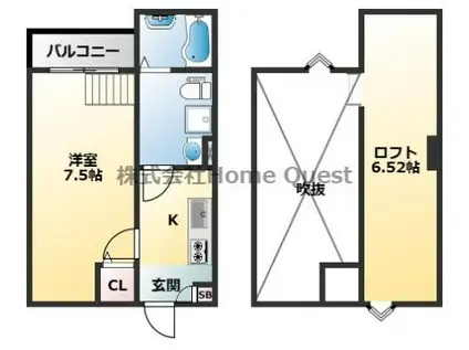 PUROSUPERE弥栄(1K/1階)の間取り写真